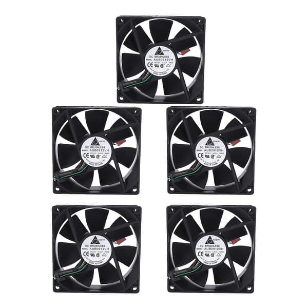 5X 90x90x25MM DC 12V 0.60A 4-Pin Computer CPU Køleblæsere[D] Black
