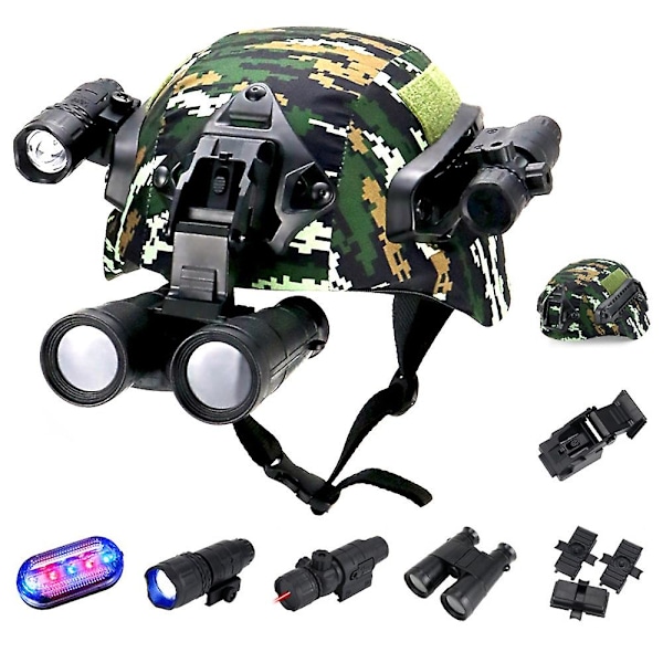 Airsoft Paintball Nopea Kypärä Taskulampulla Teleskoopilla Strobovalolla Ulkoiluun Harjoitteluun Metsästykseen[D]