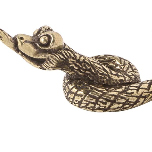 Liten Orm Staty Samlarobjekt Konstverk Prydnad Skrivbordsdekoration Ornament[D] Bronze 5.7cmx2.3cm