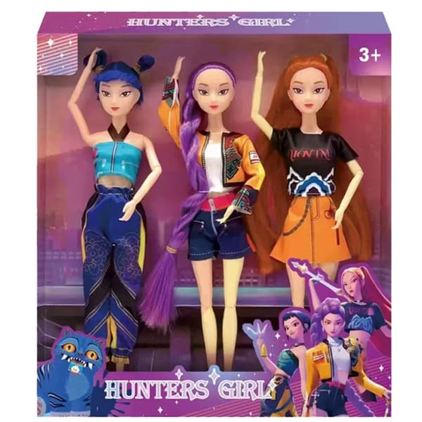 HOTanime k pop Demon Hunter Witch Hunter Group Högklassig Limdocka Docka Flickhjärta Dekorativ Docka Julklappar 3pcs with box