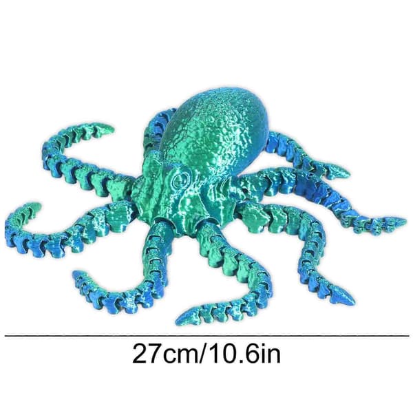 3D Print Leddelt Blæksprutte Legetøj Leddelt Livagtig Samlerobjekt Figur Legetøj[D] Blue