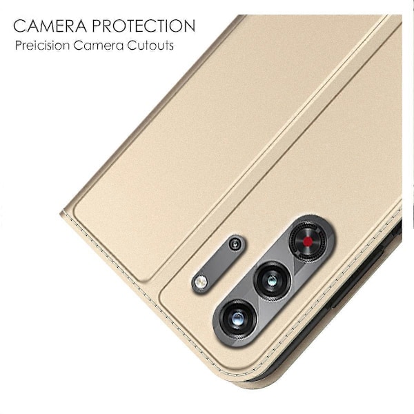 Til ZTE nubia Red Magic 10 Pro 5G Etui PU Læder Telefon Cover med Kortholder Stand Magnetisk Lukning[D] Multicolor Gold