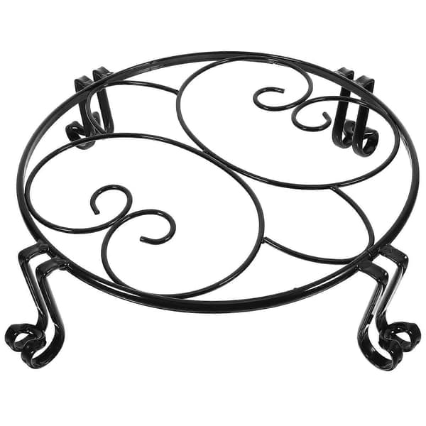 Metall Växtställ Utomhus Rektangulär Form Tåligt Järnmaterial 1Set[D] Black 30.00X30.00X8.00CM