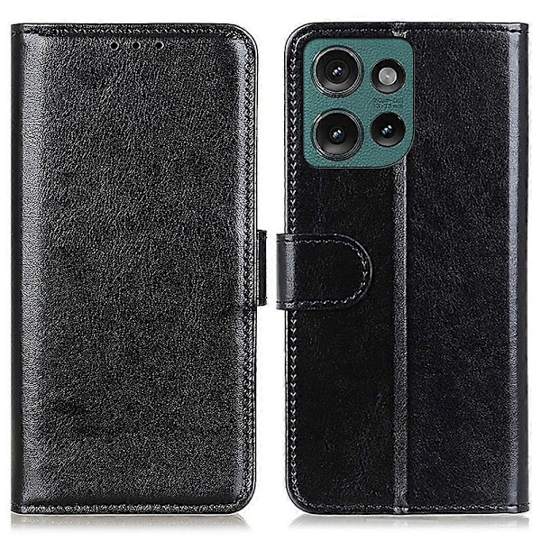 Motorola Edge 50 Neo 5G -kotelo, Crazy Horse -kuvioitu PU-nahkainen puhelinjalustakotelo [D] Multicolor Style A