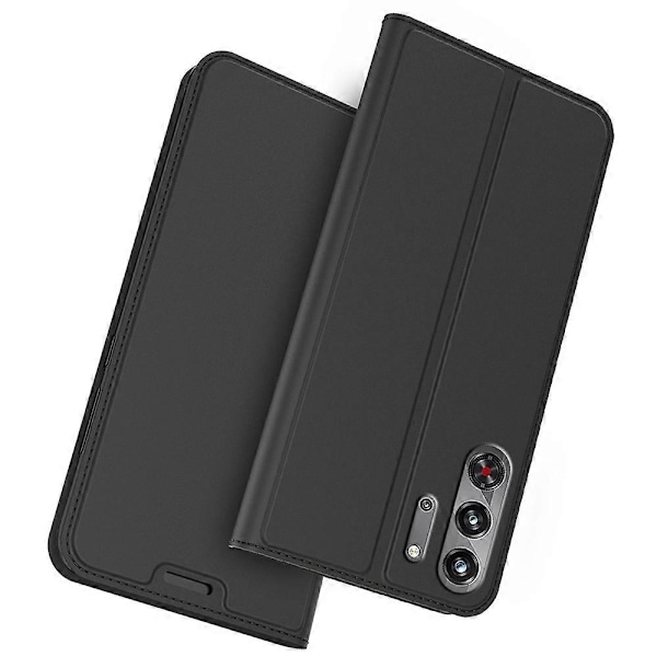 Til ZTE nubia Red Magic 10 Pro 5G Etui PU Læder Telefon Cover med Kortholder Stand Magnetisk Lukning[D] Multicolor Black