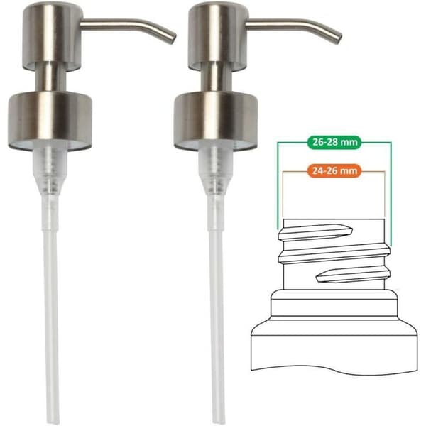 Erstatningspumpe til flydende sæbedispenser - rustfrit stål, børstet finish, 2 stk. - 28 mm Taupe 0.05