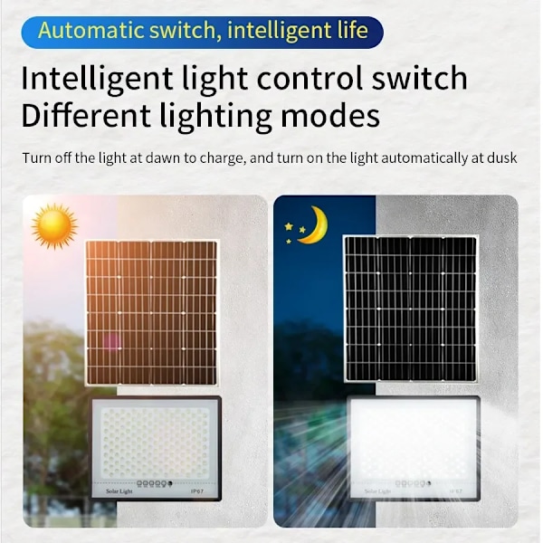 Solcellelamper Udendørs Have LED Reflektor Havebygninger Sollys IP67 Vandtæt Lampe Spotlight Nødlys Væglampe(D) size,color WHITE