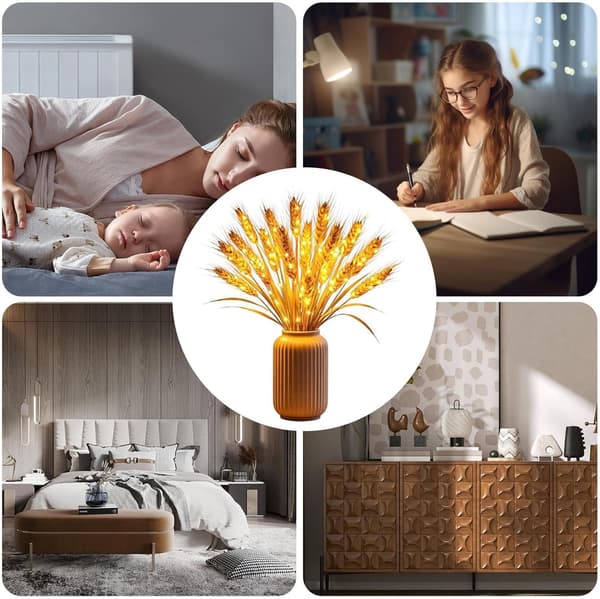LED bordlampe, oplyst midtpunkt med høsttema | \"Gylden Høst\" lampe – til stuen (D)