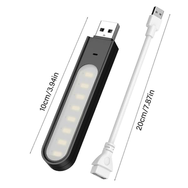 USB Leselampe Fleksibel Mini Lys for Laptop Dimbar Leselys LED Lys Notebook Leselampe Hjemmekontor Gul[D] Black