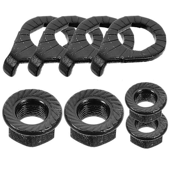 1 Sarja Ripustinlaippamutterit Pyörän akselimutterit Turvamutterit Kiinteät laippamutterit Mutterit pyörälle[D] Black 1.90X1.90X1.00CM
