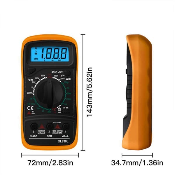 XL830L 2000 räkningar digital multimeter mini multimeter batteritestare strömspänning AC DC motstånd summer transistor voltmeter ammeter med Bac 0.05