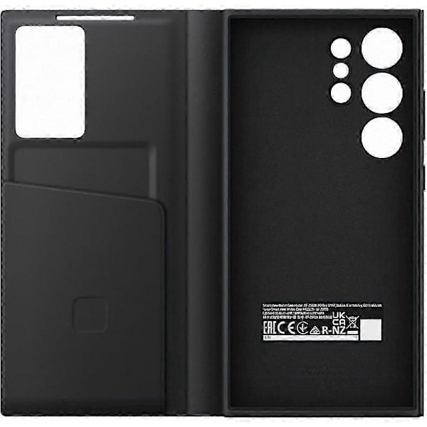 Officiel Galaxy S23 Ultra, Galaxy S24 Ultra Smart View Wallet Case Beskyttelsescover, Sort[D]