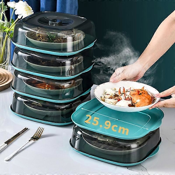 Mikroaaltouunin lautanen ja roiskesuoja helppokäyttöinen kansi ruoalle (BPA-vapaa, ei FDA-sertifikaattia)[D] Multicolor Blackish Green
