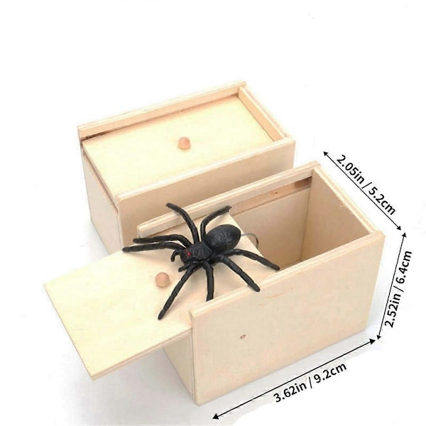Trick Spider Morsom Skremmeboks Tre Skjult Boks Kvalitet Spøk Tre Skremmeboks Morsomt Spill Spøk Triks Log Wood