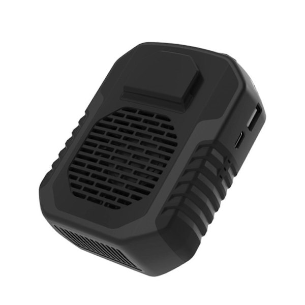 Ny Ankomst 6000mAh Portabel Midjeklämma Fläkt Bältesfläkt Kroppsfläkt Starkt Luftflöde, 3 Hastigheter, Uppladdningsbar bältesklämma fläkt med USB-port[D] black