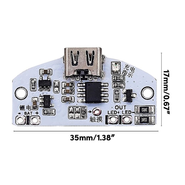 Type-C Työpöytälampun Piirilevy USB-Lataus Portaaton Himmennys Kosketusohjaus