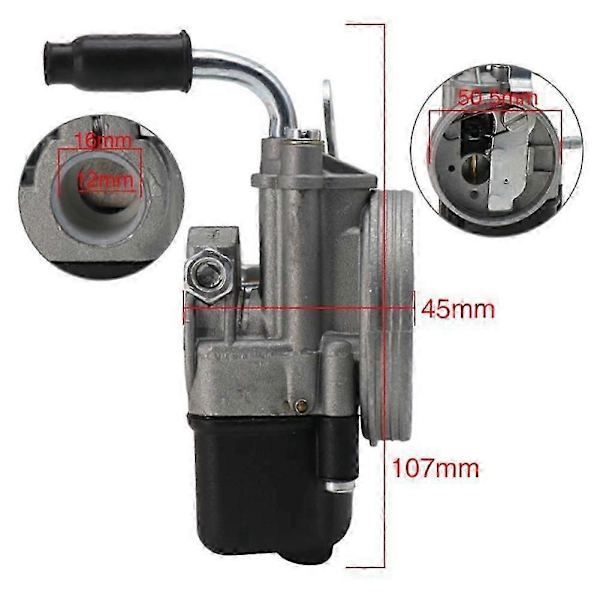 Karburator til Piaggio Ciao PX FL Vespa Knallert Pocket SHA 12/12 med Dellorto Udskiftning[D]