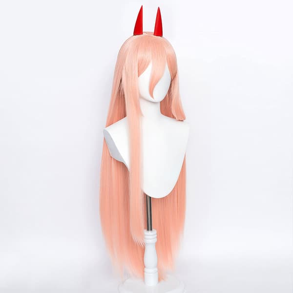 Peruk Cosplay Lång Anime Chainsaw Man Makima Power[D] Orange