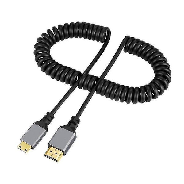 4k@60hz HDMI-kompatibel til HDMI/mini HDMI/ Micro HDMI/spiralformet Forlængerkabel mini HDMI to HDMI