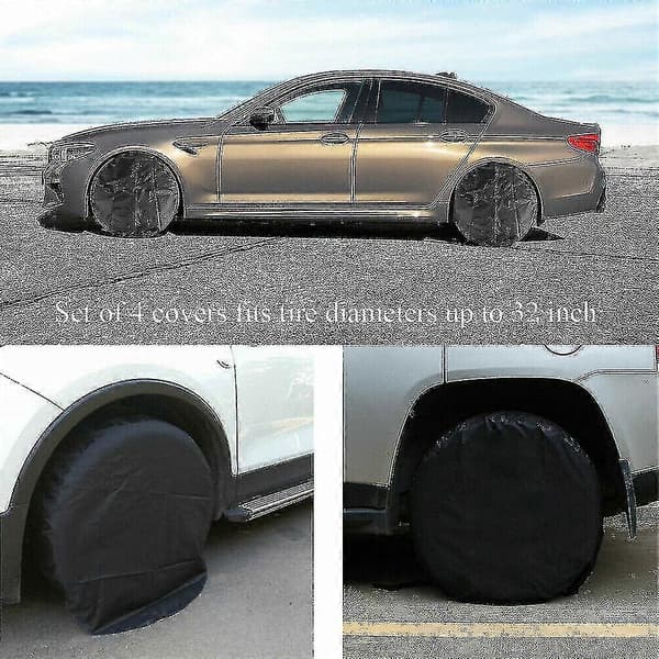 4-pack Vattentätt Däckskydd Reservdäck Hjul Husbil Släpvagn Husvagn Antikorrosionsskydd [D] Silver L