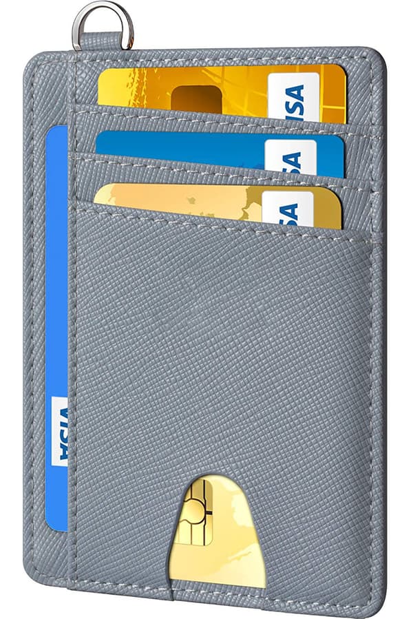 Liten plånbok med stöldskyddsfunktioner, minimalistisk design
