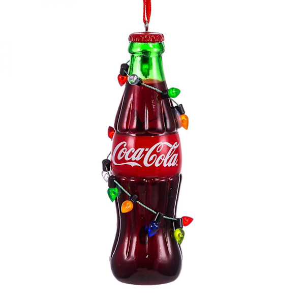 Coca-Cola-flaska med färgglada lampor Julgranspynt