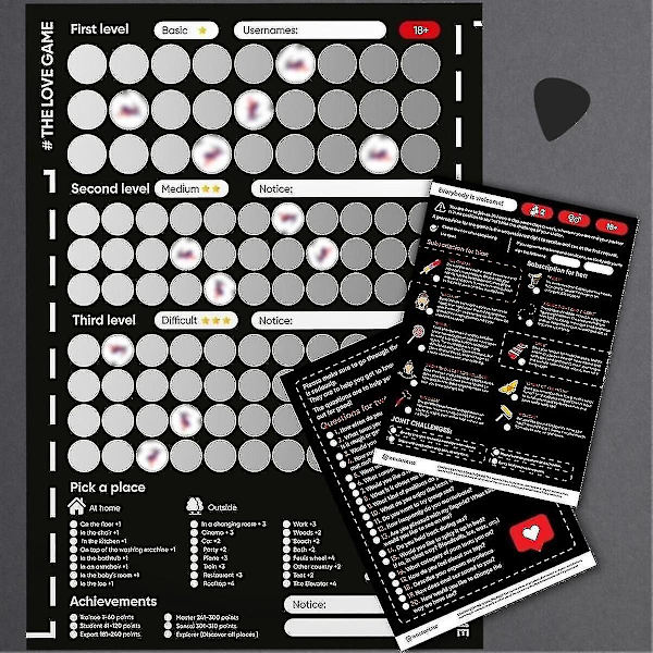 Spillskrapeloddplakatspill for par Valentinsdaggaver Veggplakat Hennes og for henne--(LL)[HhhhS]