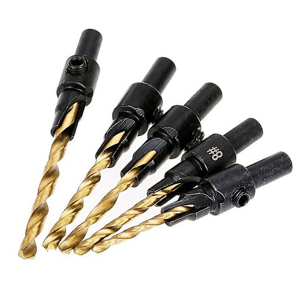 Swagging Værktøj Bor Bits Sæt Snappy Tools Quick-Change Forsænker Bor Bits Sæt[D] Gold 5PCS