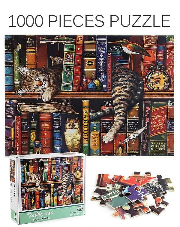 1000-bitars Lazy Cat Sorteringspussel och Dekompressionsspel[D]