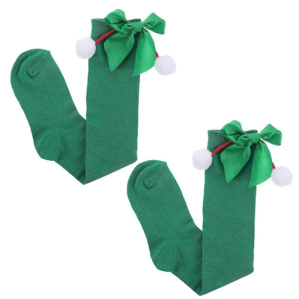 Knæstrømper til helligdage Grøn Polyester Festligt tilbehør 1 par[D] Green 43.00X13.00X5.00CM