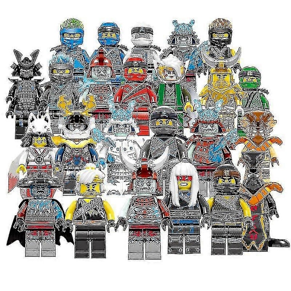 Sæt med 24 stk. Ninja Minifigurer Kai Jay Sensei Wu Master Byggeklodser Legetøj