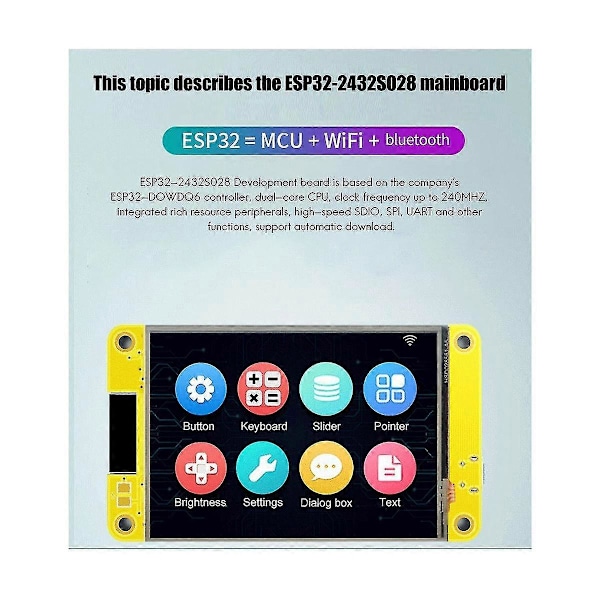 ESP32 Utvecklingskort WiFi Bluetooth 2,8 Tum 240X320 Smart Display TFT-modul Pekskärm As shown