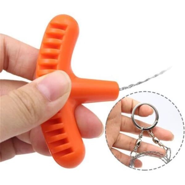 Mini sav af rustfrit ståltråd, håndtrukket, multifunktionelt have- og campingværktøj til skæring af træ, orange, 70 cm (D)