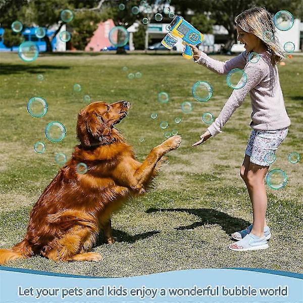 8-håls bubbelpistol för barn, bubbelmaskin, bubbelpistol för barn, automatisk bubbelpistol för småbarn, festgåva, födelsedagspresent [D] blue