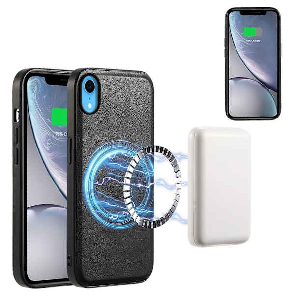 DENIOR iPhone XR Cover PU Læder Telefon Bagside Kompatibel med Magsafe[D] Black