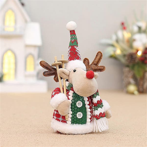 Julebordpynt Mini Figurer Polyester Trehåndverk Ornament For Stue Kontor Butikkutstilling C[D] A