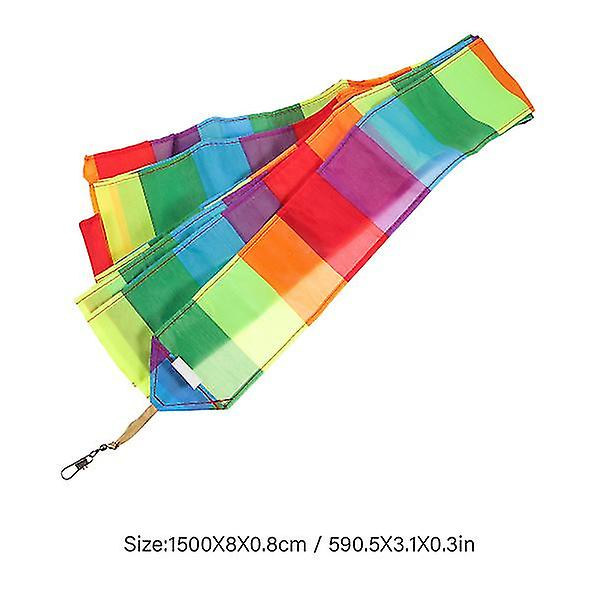 Värikäs leija pitkä häntä leija pääty nauha leija lisävaruste streamer tee-se-itse leija nauha koriste [D] As Shown 1500X8cm