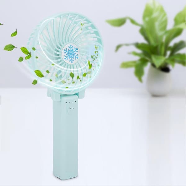 USB Genopladelig Håndholdt Ventilator, Bærbar Bordventilator (Lyseblå)[D]