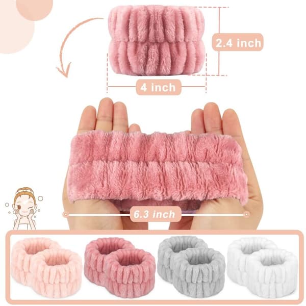 Mikrofiberarmbånd til ansigtsvask, absorberende armbånd til ansigtsrensning til kvinder.