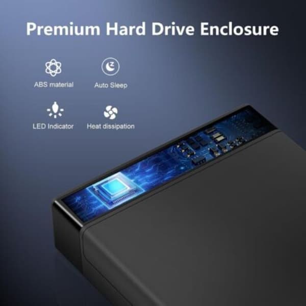 3,5\" Harddisk Kabinet - 5 Gbps USB 3.0 til SATA - Eksternt Harddisk Kabinet til 2,5\" og 3,5\" SSD'er op til 16TB med DC Strømadapter - (D)