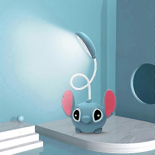 Aoger Disney Stitch LED Skrivebordslampe Med Blyantspidser Sammenklappelig Lampe Sød Skrivebordslampe USB Genopladelig Lampe Gave Fra Klassekammerater Stitch