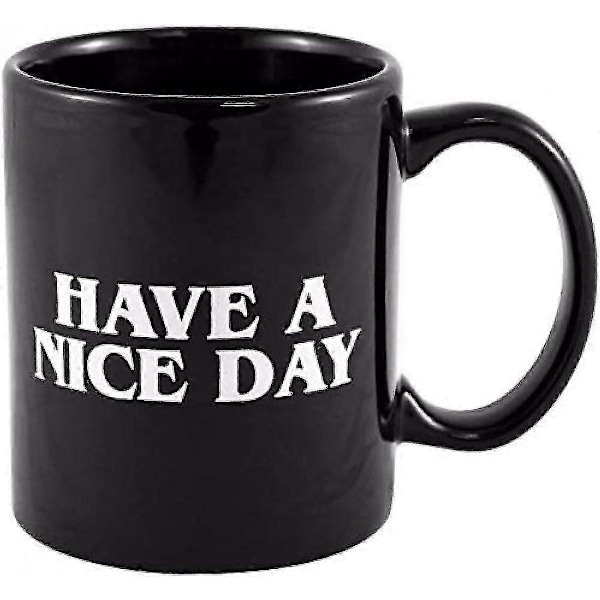 SSRGV Ha En Trevlig Dag Kaffemugg Långfinger Rolig Kopp för Kaffe Mjölk Juice[D]