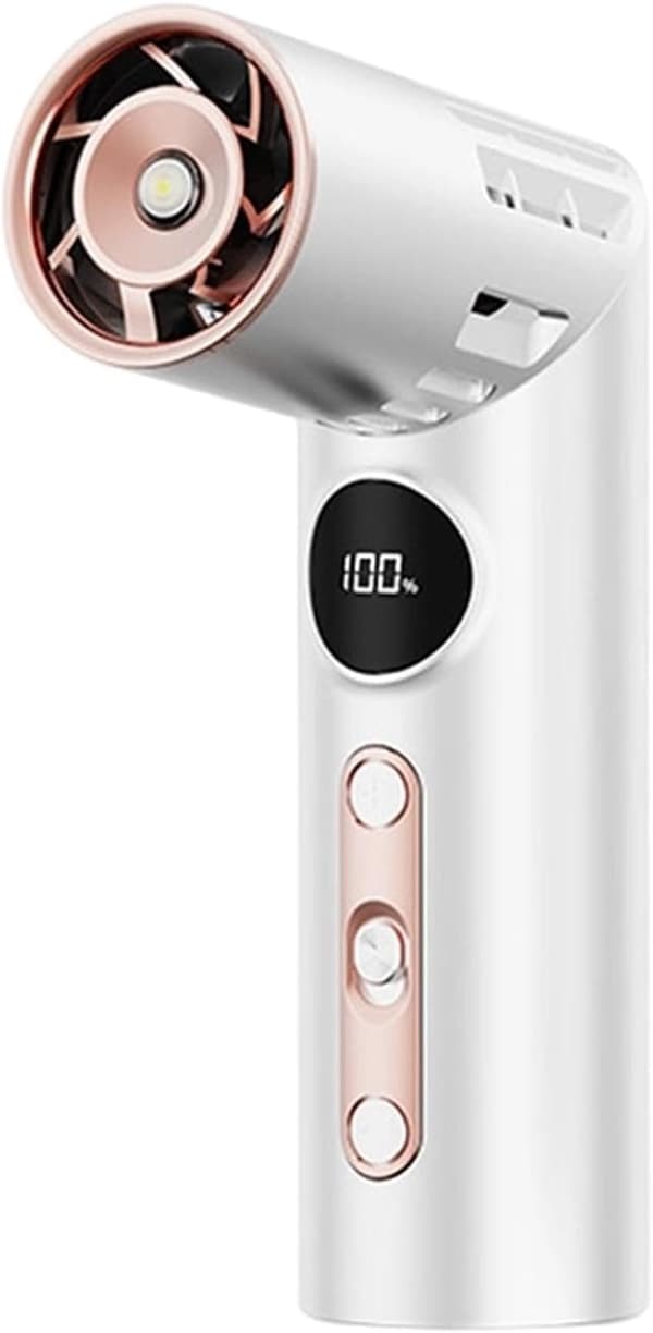 Personlig bærbar ventilator | Roterende og foldbar med digitalt display - Ideel til rejser og sommercamping (D)