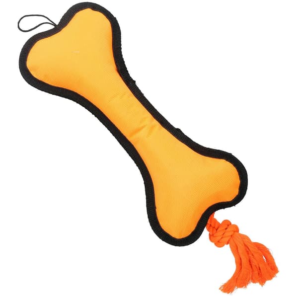 Oranssi Cross Tug Rope Bone Doy -lelu vinkulelulla 30x13x3cm[D] 8X6.5X0.25cm