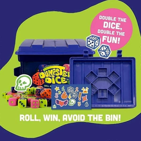 Big Discoveries DumpsterTrash DiceFastPaced Plastisk Terning Spill Moro 24Spiller[D] A