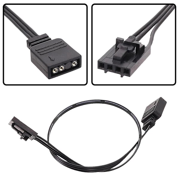 Til Corsair 4-bens RGB til standard ARGB 5V 3-bens stik med adapter 25 cm kabel