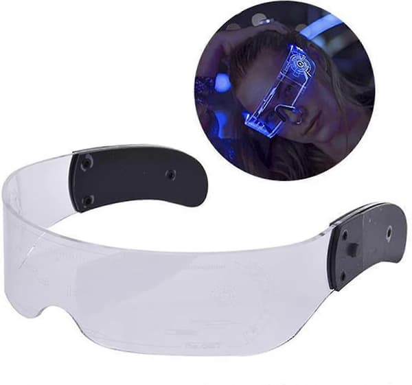 LED Lysende Briller til Voksne, LED Visir Briller i 7 Farver, Farvede Lysende Briller[D]
