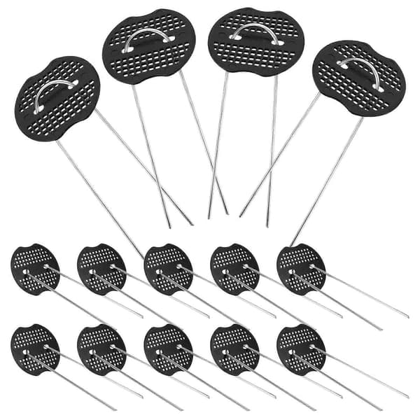 Landskapsplugger U-formede metallgressforankringsstoff Festeplugger 50 sett[D] Black 14.50X6.50X6.00CM
