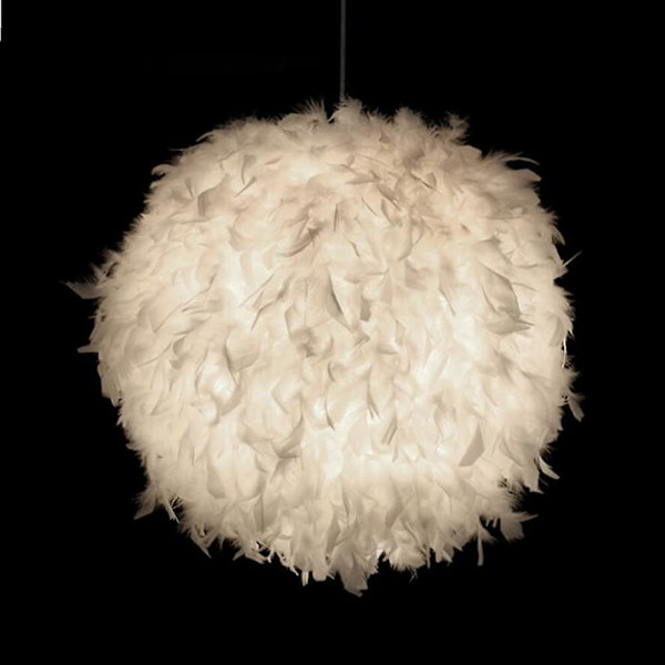 Fjærlysestake E27, 30 cm Personlig Lys Luksus Stue Varmt Lys Romantisk Soverom Badminton Ball Belysning 40W Hvit