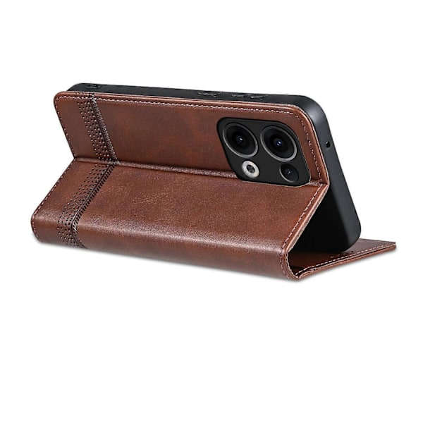 PU-fodral med kalvtextur för OPPO Reno13[D] Dark brown